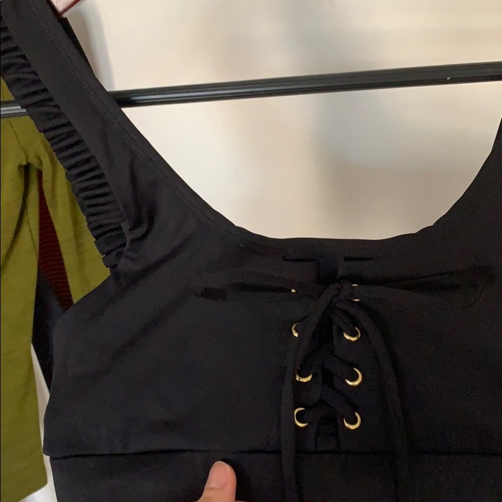 Celestine Lace-Up Ruffle Bra - Carbon38 - Picture 3 of 5